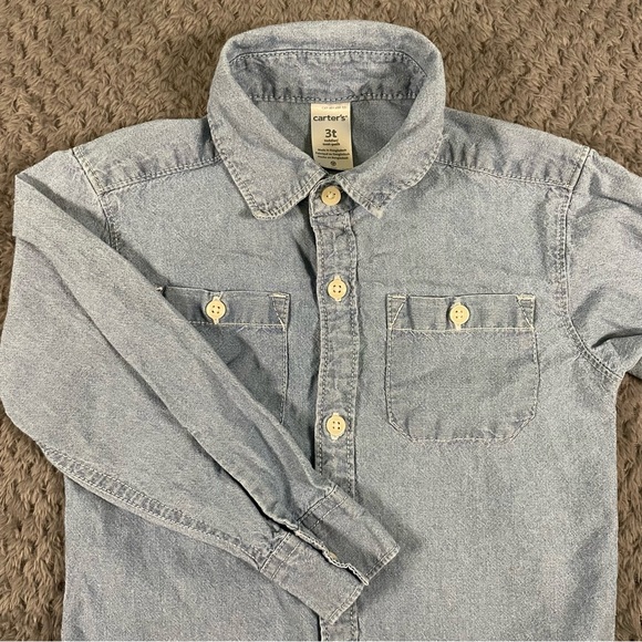 Carter's Other - Carter's‎ Toddler Boys Collared Button Up Shirt Size 3T- Chambray Blue